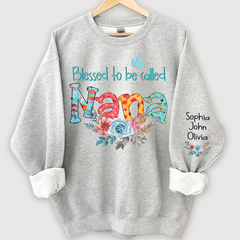 Lofaris Blessed to be called Nana Foral And Grandkids Sweatshirt