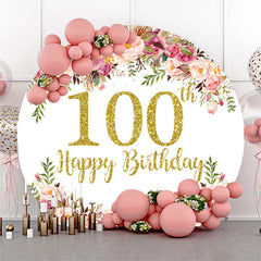 Lofaris Blooming Flowers Women Round 100th Birthday Backdrop