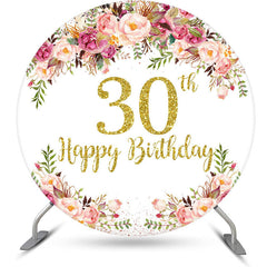 Lofaris Blooming Flowers Women Round 30th Birthday Backdrop