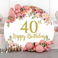 Lofaris Blooming Flowers Women Round 40th Birthday Backdrop