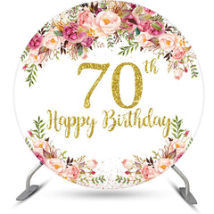 Lofaris Blooming Flowers Women Round 70th Birthday Backdrop