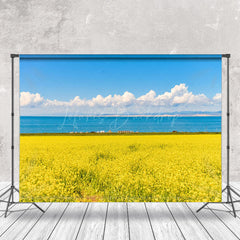 Lofaris Blooming Rapeseed Flowers Sea Scenery Photo Backdrop