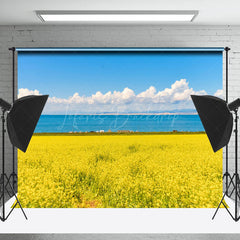 Lofaris Blooming Rapeseed Flowers Sea Scenery Photo Backdrop