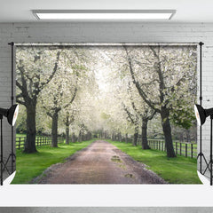 Lofaris Blooming Trees Path Spring Flower Backdrop For Photo Booth