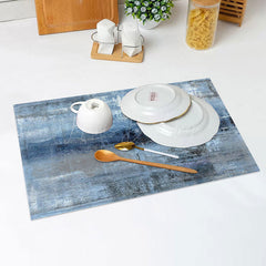 Lofaris Blue Abstract Art Painting Dining Set Of 4 Placemats