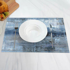 Lofaris Blue Abstract Art Painting Dining Set Of 4 Placemats