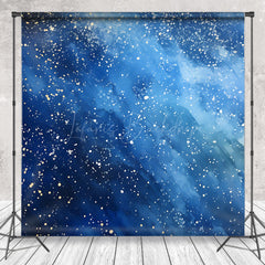 Lofaris Blue Abstract Pattern Gold Dot Winter Photo Backdrop