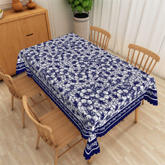 Lofaris Blue And White Floral Rectangle Tablecloth For Decor