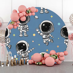 Lofaris Blue Astronaut Galaxy Round Backdrop For Birthday