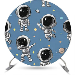 Lofaris Blue Astronaut Galaxy Round Backdrop For Birthday