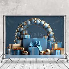 Lofaris Blue Balloon Gifts Cake Smash Backdrop For Photo