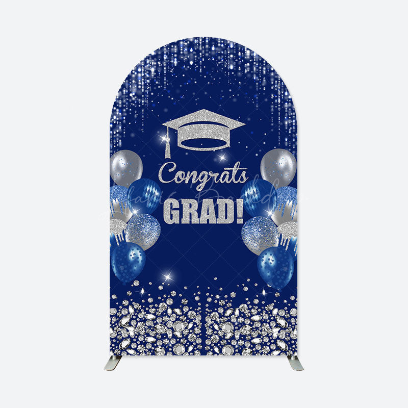 Lofaris Blue Balloon Glitter Congrats Grad Arch Backdrop