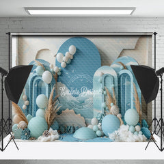 Lofaris Blue Balloons Sky Summer Cake Smash Photo Backdrop