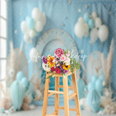 Lofaris Blue Beach Balloons Summer Backdrop For Cake Smash