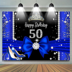 Lofaris Blue Black Diamonds Highheel 50th Birthday Backdrop