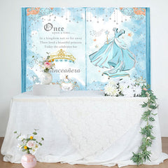 Lofaris Blue Book Princess Floral Crown Birthday Backdrop