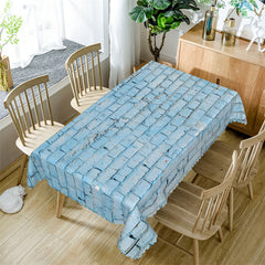 Lofaris Blue Brick Dining Room Party Rectangle Tablecloth