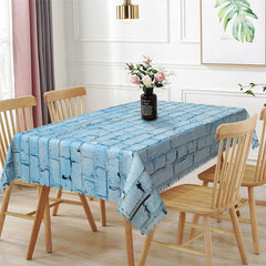 Lofaris Blue Brick Dining Room Party Rectangle Tablecloth