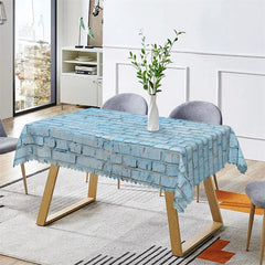 Lofaris Blue Brick Dining Room Party Rectangle Tablecloth