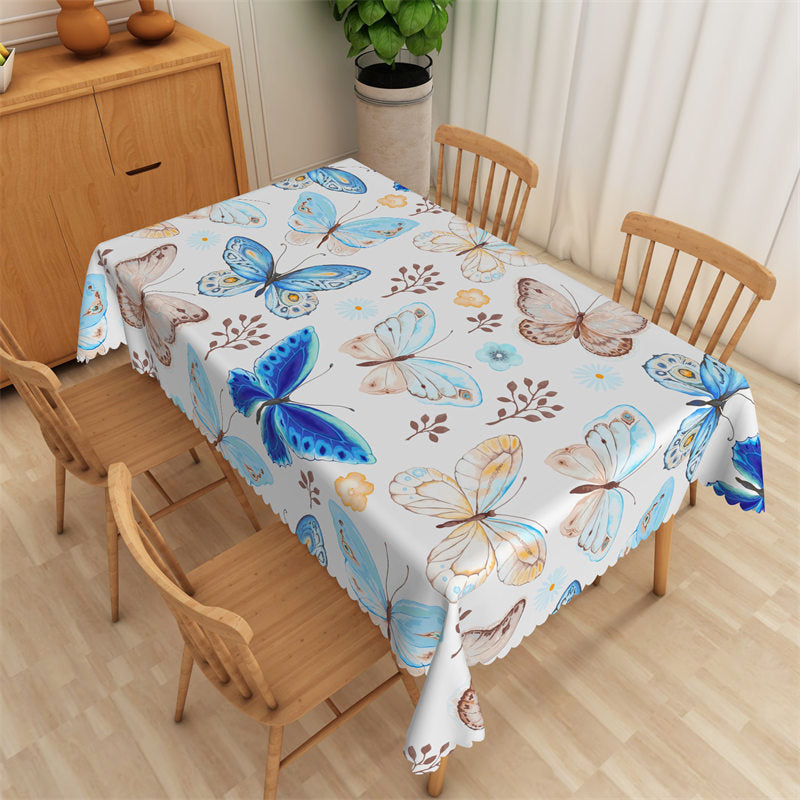 Lofaris Blue Butterfly Patterns Home Kitchen Tablecloth