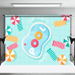 Lofaris Blue Come Splash Summer Swimming Pool Party Backdrop