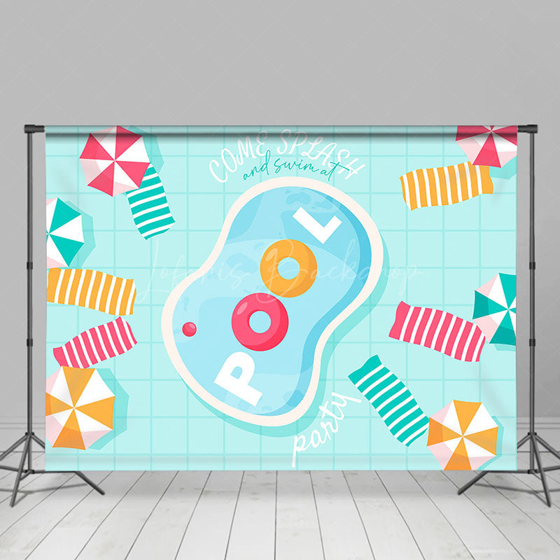 Lofaris Blue Come Splash Summer Swimming Pool Party Backdrop