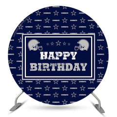 Lofaris Blue Cowboys Star Happy Birthday Round Backdrop