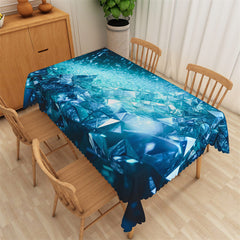 Lofaris Blue Crystal Clear Diamond Rectangle Tablecloth