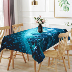 Lofaris Blue Crystal Clear Diamond Rectangle Tablecloth