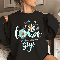 Lofaris Blue Daisy Flower Love Butterflies Grandma Sweatshirts