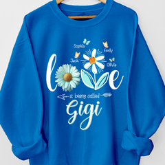 Lofaris Blue Daisy Flower Love Butterflies Grandma Sweatshirts