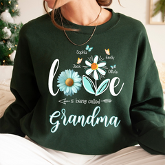 Lofaris Blue Daisy Flower Love Butterflies Grandma Sweatshirts