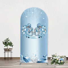 Lofaris Blue Diamonds Sparkle 50th Birthday Arch Backdrop