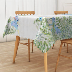 Lofaris Blue Dinosaurs Green Leaves Rectangle Tablecloth