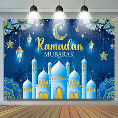 Lofaris Blue Dome Palace Night Moon Mandala Ramadan Backdrop