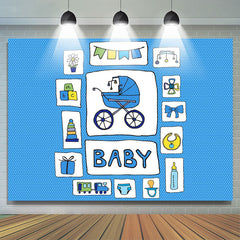 Lofaris Blue Dot Infant Kit Baby Shower Backdrop For Boys