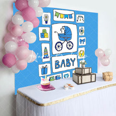 Lofaris Blue Dot Infant Kit Baby Shower Backdrop For Boys