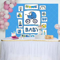 Lofaris Blue Dot Infant Kit Baby Shower Backdrop For Boys