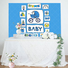 Lofaris Blue Dot Infant Kit Baby Shower Backdrop For Boys