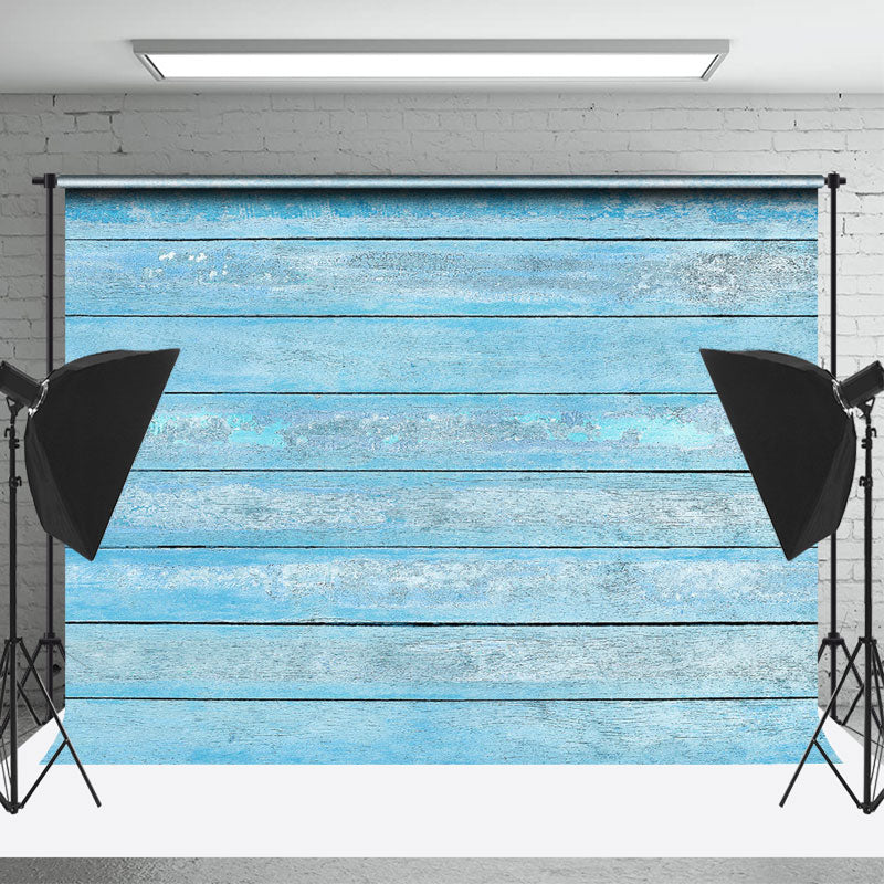 Lofaris Blue Faded Wood Texture Backdrop For Photography