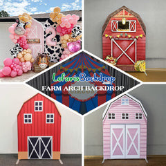 Lofaris Pink House Custom Barn Party Arch Backdrop