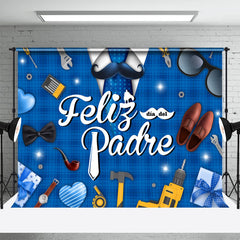 Lofaris Blue Feliz Padre Beard Fathers Day Party Backdrop