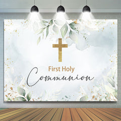 Lofaris Blue First Holy Communion Leaves Baptism Backdrop