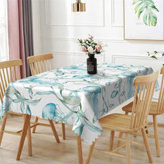 Lofaris Blue Fish Seaweed Patterns Rectangle Tablecloth