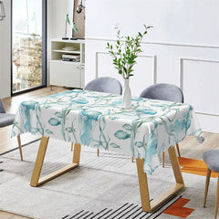 Lofaris Blue Fish Seaweed Patterns Rectangle Tablecloth