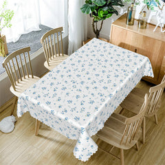 Lofaris Blue Flower Chic Rectangle Cafe Pattern Tablecloth