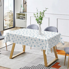 Lofaris Blue Flower Chic Rectangle Cafe Pattern Tablecloth