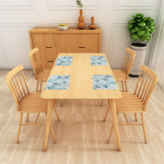 Lofaris Blue Flowers Leaves Modern Dining Set Of 4 Placemats