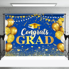 Lofaris Blue Golden Balloon Sparking Graduation Backdrop