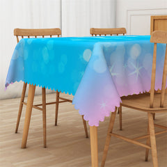 Lofaris Blue Gradient Pink Glitter Bokeh Rectangle Tablecloth